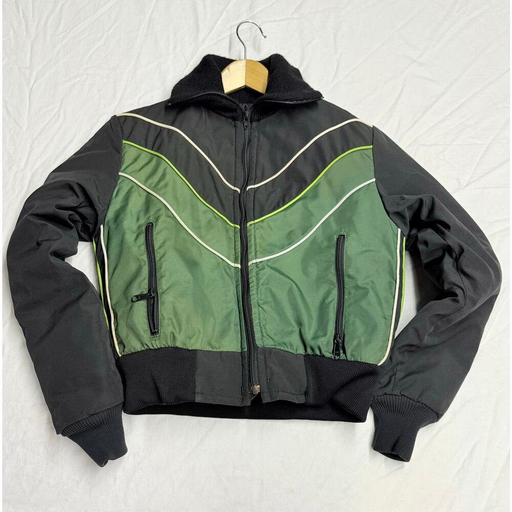 Vintage Artic Wear jacket kids Ski Snow Top Cat Jacket black green size M kids